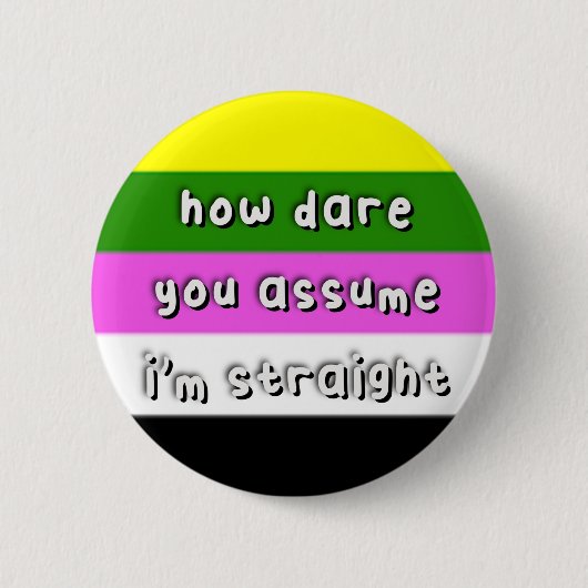 Ceteroseksuele Pride - "Hoe durf je aan?" - LGBT Ronde Button 5,7 Cm (Voorkant)