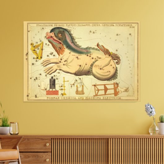 Cetus -  Astronomisch Star Chart Afbeelding Canvas Afdruk (Insitu (Woonkamer))