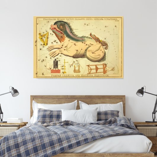 Cetus -  Astronomisch Star Chart Afbeelding Canvas Afdruk (Insitu (Slaapkamer))