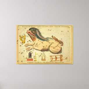 Cetus -  Astronomisch Star Chart Afbeelding Canvas Afdruk