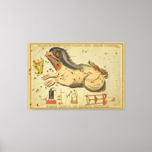 Cetus - Astronomisch Star Chart Afbeelding Canvas Afdruk (Voorkant)
