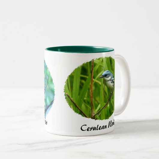 Ceurlean Warbler, Gele Warbler II Tweekleurige Koffiemok (Voorkant rechts)