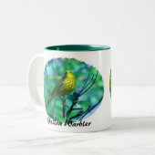 Ceurlean Warbler, Gele Warbler II Tweekleurige Koffiemok (Voorkant links)