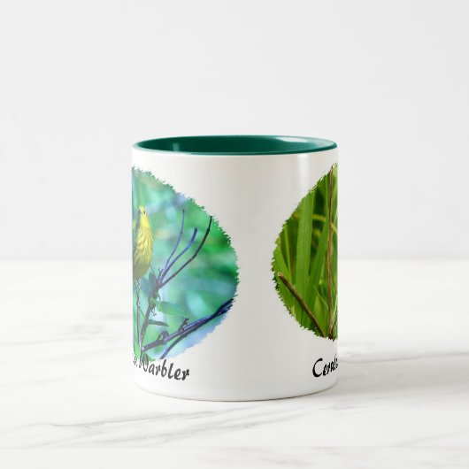 Ceurlean Warbler, Gele Warbler II Tweekleurige Koffiemok (Center)