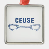 Ceuse France Rock klimmen Quickdraw Metalen Ornament (Voorkant)