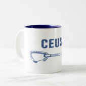 Ceuse France Rock klimmen Quickdraw Tweekleurige Koffiemok (Voorkant links)