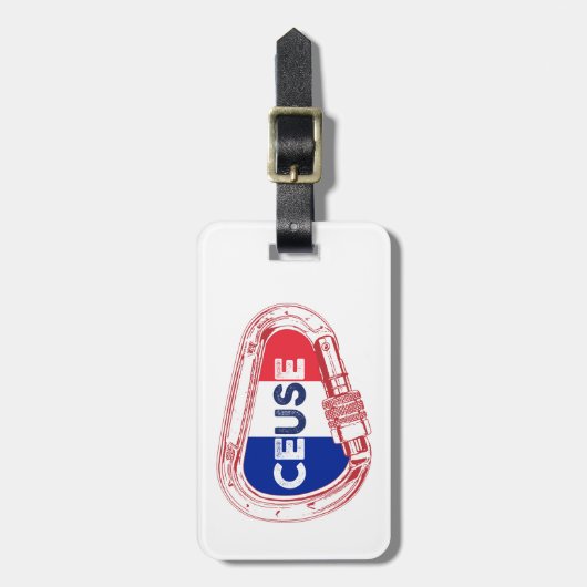 Ceuse Frankrijk Rock Climbing Karabiner Bagagelabel (Voorkant verticaal)