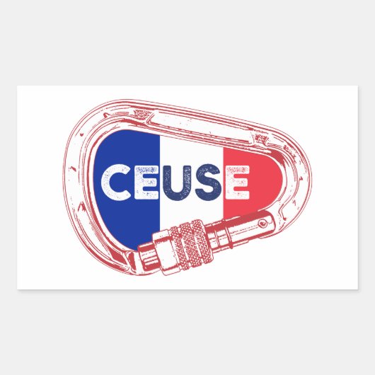 Ceuse Frankrijk Rock Climbing Karabiner Rechthoekige Sticker (Voorkant)