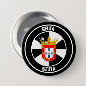 Ceuta Round Emblem Ronde Button 7,6 Cm (Voorkant /achterkant)