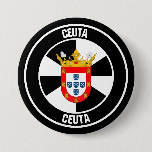 Ceuta Round Emblem Ronde Button 7,6 Cm (Voorkant)