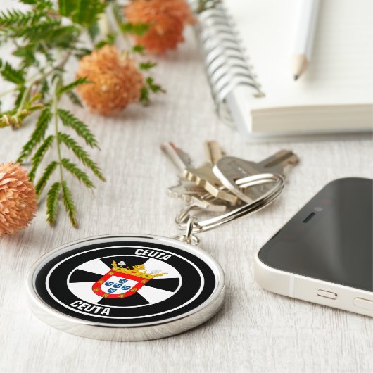 Ceuta Round Emblem Sleutelhanger (Zijkant)