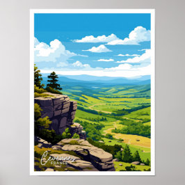 Cevennes National Park Travel  Illustratie Poster
