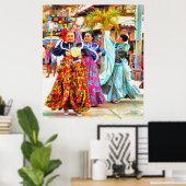 Ceviche Mexican Festival Dancers 2549 Art Print (Thuiskantoor)