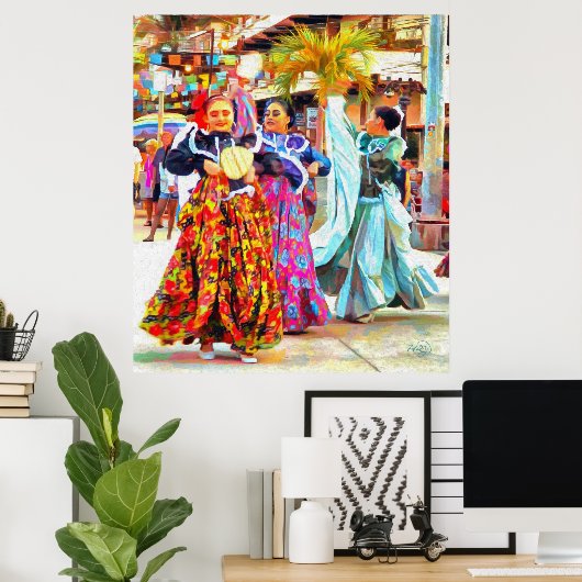 Ceviche Mexican Festival Dancers 2549 Art Print (Thuiskantoor)