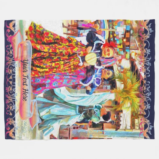 Ceviche Mexican Festival Dancers 2549 Fleece Deken (Voorkant (Horizontaal))