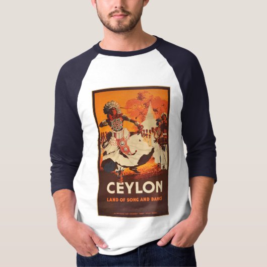 Ceylon Traditional Dance Banner Travel T-Shirt (Voorkant)