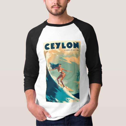 Ceylon Travel Poster T-Shirts New (Voorkant)