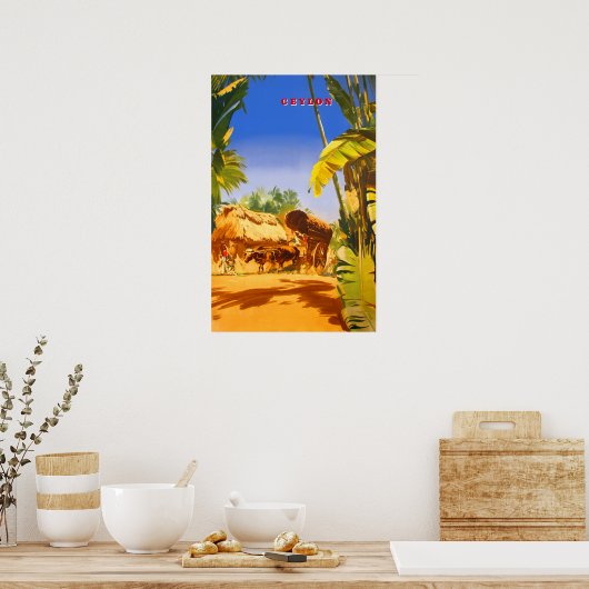 Ceylon vintage-poster poster (Keuken)