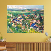 Cezanne - Auvers, panoramisch uitzicht, Canvas Afdruk (Insitu (Woonkamer))