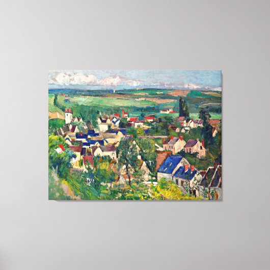 Cezanne - Auvers, panoramisch uitzicht, Canvas Afdruk (Voorkant)