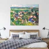 Cezanne - Auvers, panoramisch uitzicht, Canvas Afdruk (Insitu (Slaapkamer))