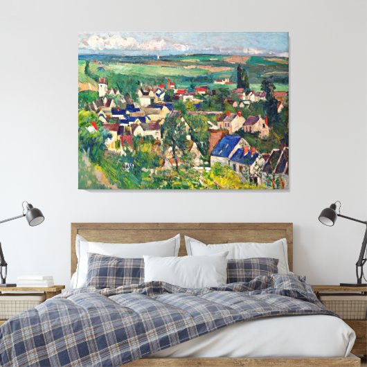 Cezanne - Auvers, panoramisch uitzicht, Canvas Afdruk (Insitu (Slaapkamer))