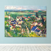 Cezanne - Auvers, panoramisch uitzicht, Canvas Afdruk (Insitu (Houten vloer))