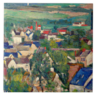Cezanne - Auvers, Panoramisch Uitzicht Tegeltje