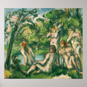 Cézanne - Badenden Poster