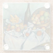 Cezanne Basket Appels Impressionisme Kunst Glazen Onderzetter (Achterkant)