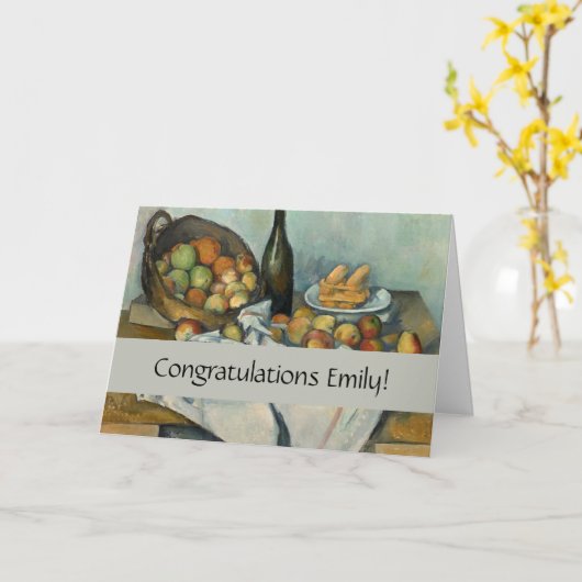 Cezanne Basket Appels Impressionisme Kunst Kaart (Gele Bloem)