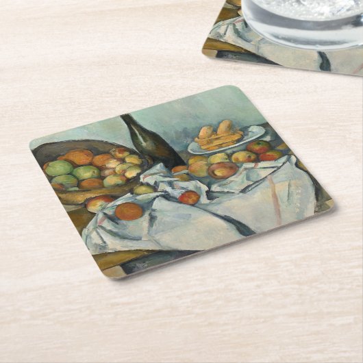 Cezanne Basket Appels Impressionisme Kunst Kartonnen Onderzetters (Schuin)
