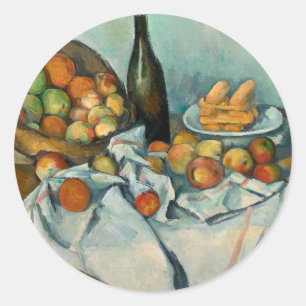 Cezanne Basket Appels Impressionisme Kunst Ronde Sticker