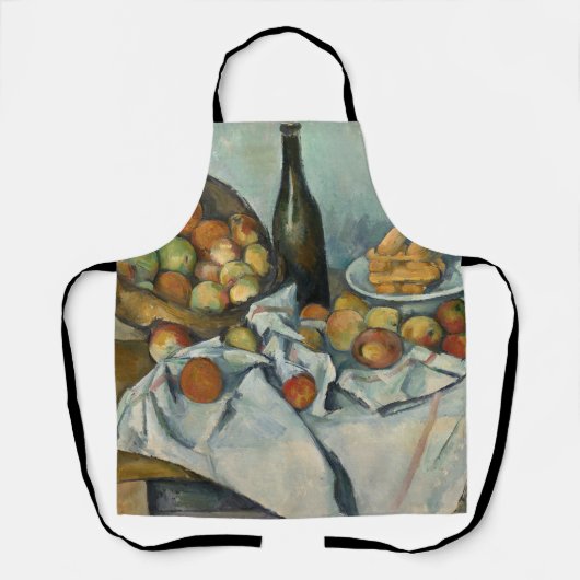 Cezanne Basket Appels Impressionisme Kunst Schort (Voorkant)