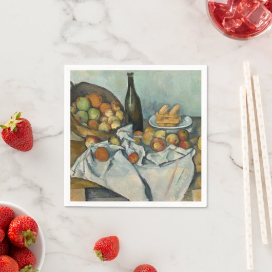 Cezanne Basket Appels Impressionisme Kunst Servet (Insitu)