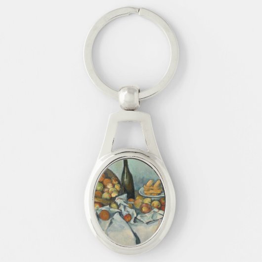 Cezanne Basket Appels Impressionisme Kunst Sleutelhanger (Voorkant)