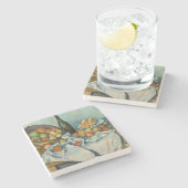 Cezanne Basket Appels Impressionisme Kunst Stenen Onderzetter (Zijkant)