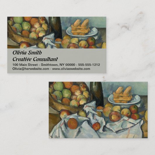 Cezanne Basket Appels Impressionisme Kunst Visitekaartje (Voorkant / Achterkant)