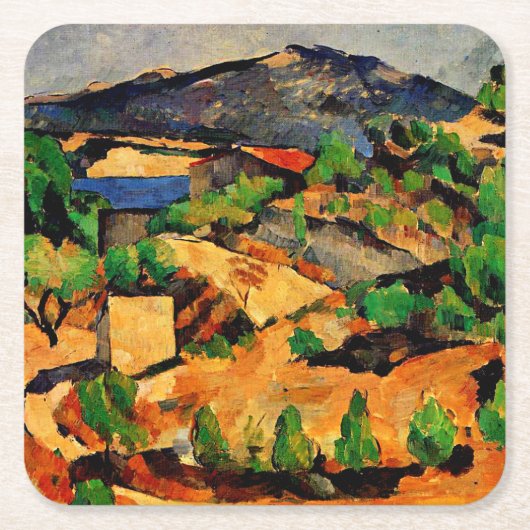 Cezanne - Bergen gezien vanuit l'Estaque Kartonnen Onderzetters (Voorkant)
