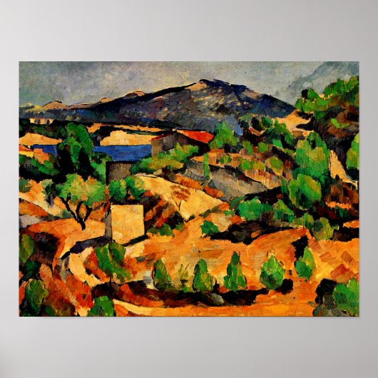 Cezanne - Bergen gezien vanuit L'Estaque Poster (Voorkant)