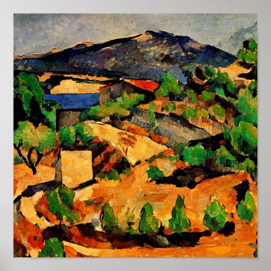 Cezanne - Bergen gezien vanuit l'Estaque Poster (Voorkant)