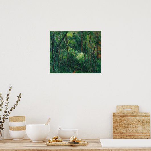 Cézanne - binnenland van een bos poster (Keuken)