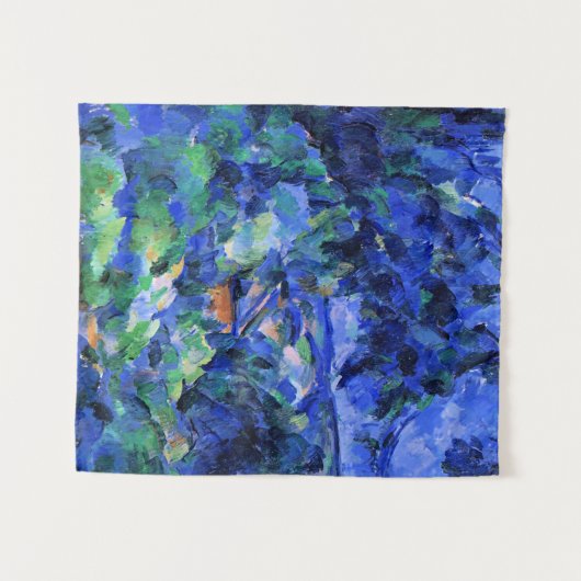 Cezanne, Blauw Landschap fijne kunst, Wandkleed (Voorkant (horizontaal))