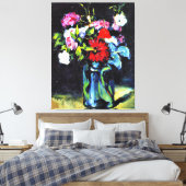 Cezanne - Bloemen in een vaas, kunstschilderij Canvas Afdruk (Insitu (Slaapkamer))