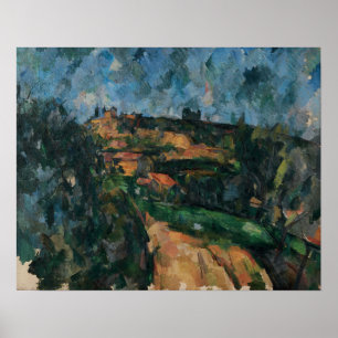 Cézanne - Bocht in de weg, Chemin Des Lauves Poster