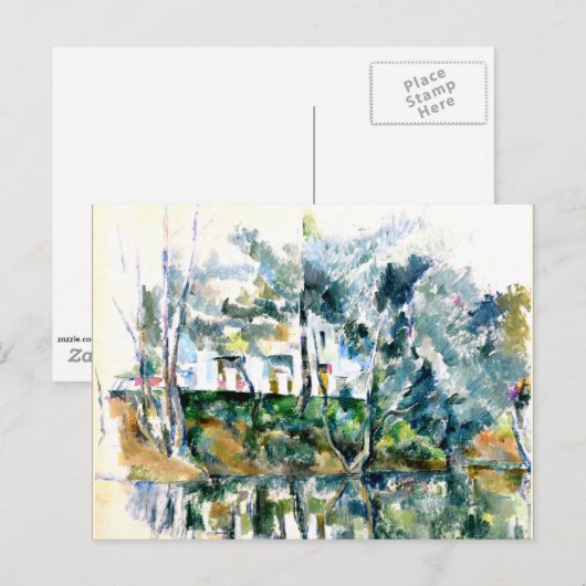 Cezanne - Bomen en huizen bij de Eure Briefkaart (Voorkant / Achterkant)