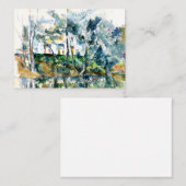 Cezanne - Bomen en huizen door de Eure Notitiekaartje (Voorkant / Achterkant)