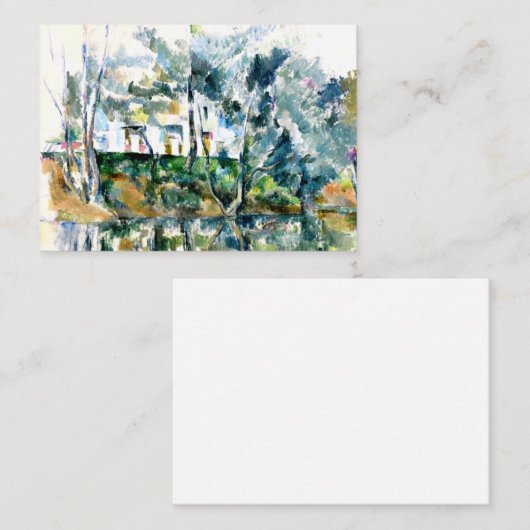 Cezanne - Bomen en huizen door de Eure Notitiekaartje (Voorkant / Achterkant)