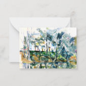 Cezanne - Bomen en huizen door de Eure Notitiekaartje (Voorkant)