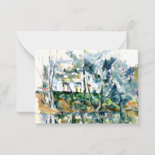 Cezanne - Bomen en huizen door de Eure Notitiekaartje